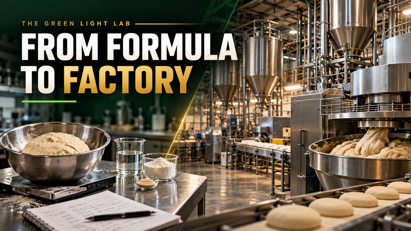 From Formula to Factory: laboratory formulation and industrial food production